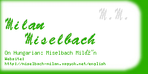 milan miselbach business card